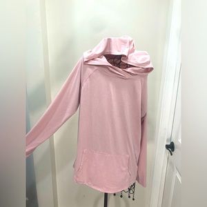 Woman’s hooded exercise top, light pink, L
